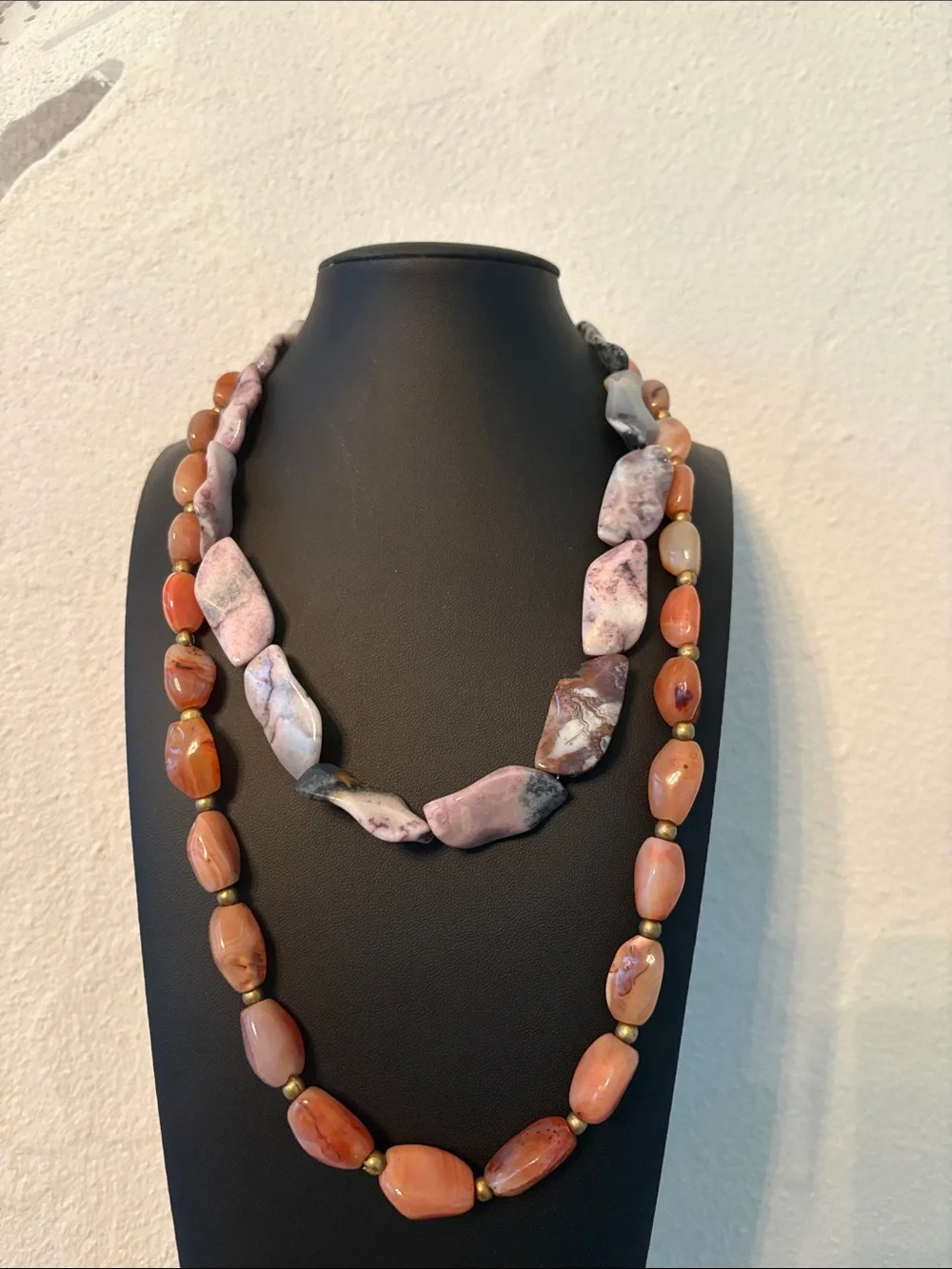 Vintage Natural Stone 2 Necklace Stack